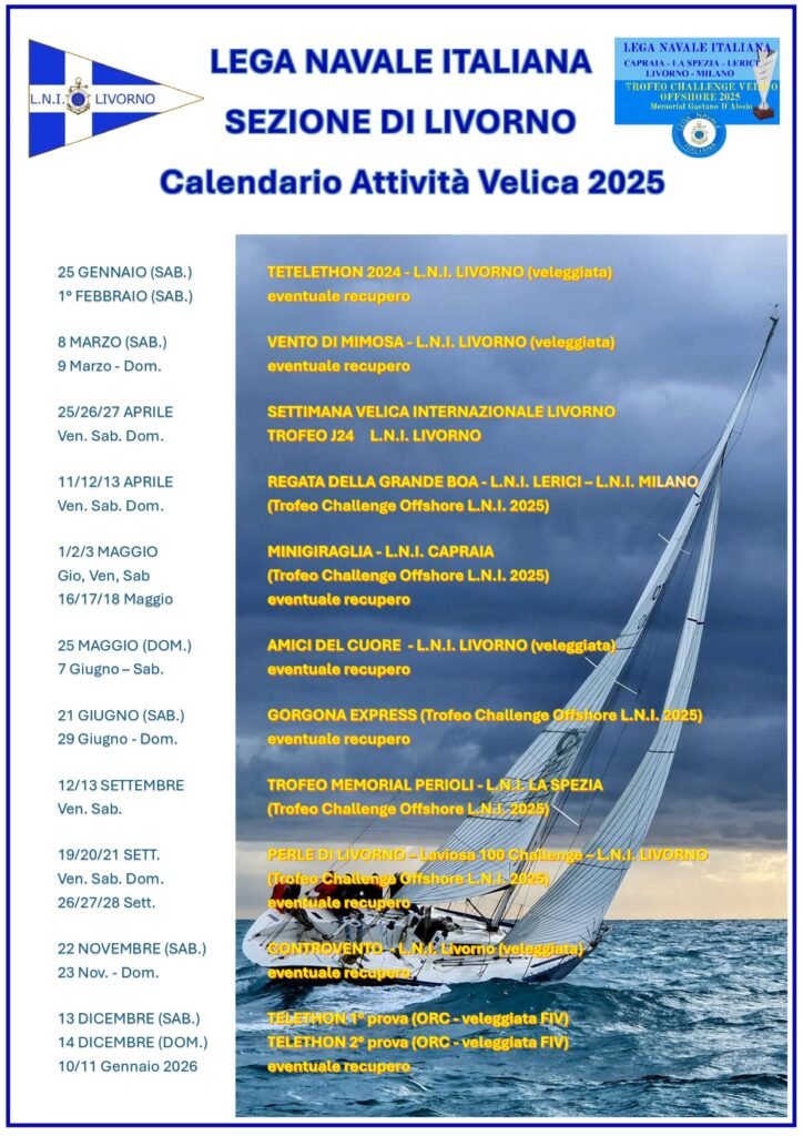 CALENDARIO VELICO 2025